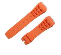 JVEIWAD 25x20mmew Rubber Watch Band Compatible With Richard White Blue Mille Strap Butterfly Buckle Screw Hole Connection Bracelet(Orange,Buckle 4)