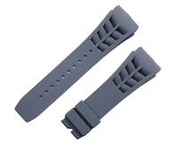 JVEIWAD 25x20mmew Rubber Watch Band Compatible With Richard White Blue Mille Strap Butterfly Buckle Screw Hole Connection Bracelet(Grey,Buckle 3)