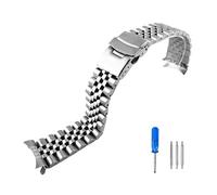 JVEIWAD 3 Styles 22mm Diving Steel Metal Strap Compatible With Casio Duro Mdv107-1A MDV106-1A Watch Wristband Bracelet Watchbands Replacement Parts(5 beads silver)