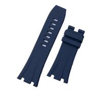 JVEIWAD 30mm Multiple Colors Soft Rubber Silicone Watchband Watch Band Compatible With AP Strap 26400 44mm Case Compatible With Audemars And Piguet Belt(Blue,Black Buckle)