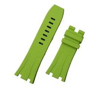 JVEIWAD 30mm Multiple Colors Soft Rubber Silicone Watchband Watch Band Compatible With AP Strap 26400 44mm Case Compatible With Audemars And Piguet Belt(Green,Black Buckle)