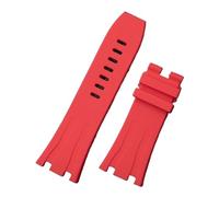 JVEIWAD 30mm Multiple Colors Soft Rubber Silicone Watchband Watch Band Compatible With AP Strap 26400 44mm Case Compatible With Audemars And Piguet Belt(Red,Without Buckle)