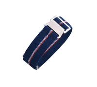 JVEIWAD 60s French Troops Parachute Bag Elastic Watch Strap 20mm 22mm Nylon Watchbands Man's Universal Smart Watch Fabric Wristband(Blue White Orange,22mm)