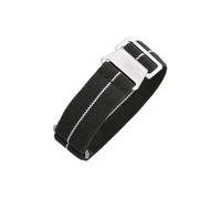 JVEIWAD 60s French Troops Parachute Bag Elastic Watch Strap 20mm 22mm Nylon Watchbands Man's Universal Smart Watch Fabric Wristband(Green-White Line,20mm)