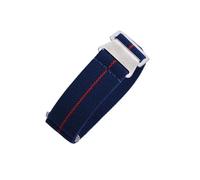 JVEIWAD 60s French Troops Parachute Bag Elastic Watch Strap 20mm 22mm Nylon Watchbands Man's Universal Smart Watch Fabric Wristband(Navy Blue-Red Line,22mm)