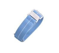 JVEIWAD 60s French Troops Parachute Bag Elastic Watch Strap 20mm 22mm Nylon Watchbands Man's Universal Smart Watch Fabric Wristband(LightBlue-White Line,22mm)