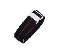 JVEIWAD 60s French Troops Parachute Bag Elastic Watch Strap 20mm 22mm Nylon Watchbands Man's Universal Smart Watch Fabric Wristband(Black-Red Line,20mm)