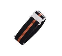 JVEIWAD 60s French Troops Parachute Bag Elastic Watch Strap 20mm 22mm Nylon Watchbands Man's Universal Smart Watch Fabric Wristband(Black Orange,22mm)