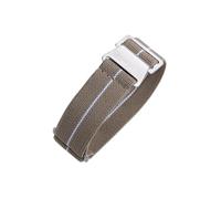JVEIWAD 60s French Troops Parachute Bag Elastic Watch Strap 20mm 22mm Nylon Watchbands Man's Universal Smart Watch Fabric Wristband(Khaki-White Line,20mm)