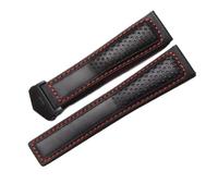 JVEIWAD Black Frosted Leather Strap Compatible With Tag Heuer Carrera Diving Monaco F1 Series Breathable Watch Chain 22mm Men Watchbands(Black red-black)