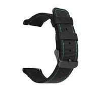 JVEIWAD Black Stitching Nylon Strap 18/20/22/24mm Stainless Steel Buckle Quick Release Sport Canvas Replace Watch Band For Men Women(Green line black,22mm)