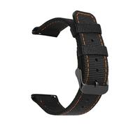 JVEIWAD Black Stitching Nylon Strap 18/20/22/24mm Stainless Steel Buckle Quick Release Sport Canvas Replace Watch Band For Men Women(Orange line black,18mm)