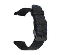 JVEIWAD Black Stitching Nylon Strap 18/20/22/24mm Stainless Steel Buckle Quick Release Sport Canvas Replace Watch Band For Men Women(Blue line black,24mm)