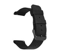 JVEIWAD Black Stitching Nylon Strap 18/20/22/24mm Stainless Steel Buckle Quick Release Sport Canvas Replace Watch Band For Men Women(Black line black,20mm)