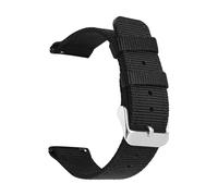 JVEIWAD Black Stitching Nylon Strap 18/20/22/24mm Stainless Steel Buckle Quick Release Sport Canvas Replace Watch Band For Men Women(Black line silver,20mm)