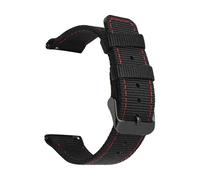 JVEIWAD Black Stitching Nylon Strap 18/20/22/24mm Stainless Steel Buckle Quick Release Sport Canvas Replace Watch Band For Men Women(Red line black,18mm)