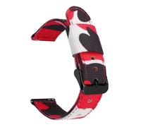 JVEIWAD Camo Nylon Strap 18/20/22/24mm Quick Release Camouflage Men Canvas Sport Replace Bracelet Watch Band Belt Accessories(Red camo 02,20mm)