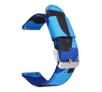 JVEIWAD Camo Nylon Strap 18/20/22/24mm Quick Release Camouflage Men Canvas Sport Replace Bracelet Watch Band Belt Accessories(Blue camo 01,18mm)
