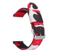 JVEIWAD Camo Nylon Strap 18/20/22/24mm Quick Release Camouflage Men Canvas Sport Replace Bracelet Watch Band Belt Accessories(Red camo 01,18mm)
