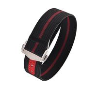 JVEIWAD Canvas Nylon Strap 20mm Compatible With Omega XCompatible With Swatch MoonSwatch Men Women Sport Folding Buckle WatchBand For Seiko Bracelet(Black Red)
