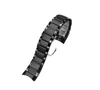 JVEIWAD Ceramic Case Watchband Compatible With Armani Watch AR1451 AR1452 AR1400 AR1410 AR1421 AR1440 Men's Black Strap Accessories(AR-1451 strap)