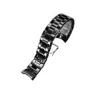 JVEIWAD Ceramic Case Watchband Compatible With Armani Watch AR1451 AR1452 AR1400 AR1410 AR1421 AR1440 Men's Black Strap Accessories(AR-1400 strap)