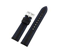 JVEIWAD Compatible With Blancpain 50 Watch Strap Carbon Fiber Nylon Cloth Pattern Leather Waterproof Watchbands Moonswatch Accessories 20mm 22m(Black Sapphire Blue,22MM)