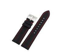 JVEIWAD Compatible With Blancpain 50 Watch Strap Carbon Fiber Nylon Cloth Pattern Leather Waterproof Watchbands Moonswatch Accessories 20mm 22m(Black Red Line,22MM)