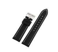 JVEIWAD Compatible With Blancpain 50 Watch Strap Carbon Fiber Nylon Cloth Pattern Leather Waterproof Watchbands Moonswatch Accessories 20mm 22m(Black White Line,22MM)