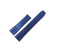 JVEIWAD Compatible With Cartier Santos Strap Silicone Bracelet Rubber Watchband For Waterproof Band 21mm Black Blue Wristband(Blue no clasp)