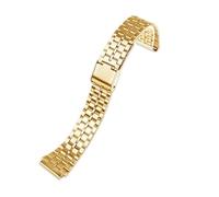 JVEIWAD Compatible With CASIO A158/A159/A168/A169 /B650 /AQ230 /AE500W Solid Stainless Steel Watchband For Classic Small Square Silver Block Strap(5 beads rosegold)