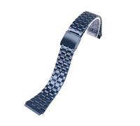 JVEIWAD Compatible With CASIO A158/A159/A168/A169 /B650 /AQ230 /AE500W Solid Stainless Steel Watchband For Classic Small Square Silver Block Strap(5 beads blue)