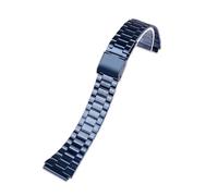 JVEIWAD Compatible With CASIO A158/A159/A168/A169 /B650 /AQ230 /AE500W Solid Stainless Steel Watchband For Classic Small Square Silver Block Strap(3 beads blue)
