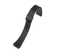 JVEIWAD Compatible With CASIO A158/A159/A168/A169 /B650 /AQ230 /AE500W Solid Stainless Steel Watchband For Classic Small Square Silver Block Strap(3 beads black)
