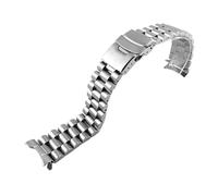 JVEIWAD Compatible With Casio Duro MDV-107-1A MDV-106 Strap Marlin Replacement Diving Metal Curved End Stainless Steel Watch Band Bracelet 22mm(Silvery 3-A)