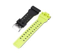 JVEIWAD Compatible With Casio G-SHOCK GA100/110/120/140/300/400/700 Replace The Compatible With Dual Tone Strap Resin Watchband Fashion Bracelet Accessory(Black Green)