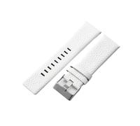 JVEIWAD Compatible With Cow Leather Watch Strap Compatible With Diesel Dz4323 1657 4318 Dz7312 Dz7257 Watchband 24 26 28 30mm Bracelet Belt Black Brown White(White-Steel Buckle,22mm)