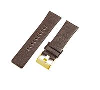 JVEIWAD Compatible With Cow Leather Watch Strap Compatible With Diesel Dz4323 1657 4318 Dz7312 Dz7257 Watchband 24 26 28 30mm Bracelet Belt Black Brown White(Brown-Golden Buckle,22mm)