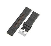 JVEIWAD Compatible With Cow Leather Watch Strap Compatible With Diesel Dz4323 1657 4318 Dz7312 Dz7257 Watchband 24 26 28 30mm Bracelet Belt Black Brown White(Black-Steel Buckle,22mm)