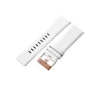 JVEIWAD Compatible With Cow Leather Watch Strap Compatible With Diesel Dz4323 1657 4318 Dz7312 Dz7257 Watchband 24 26 28 30mm Bracelet Belt Black Brown White(White-Rose Buckle,22mm)