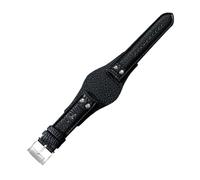 JVEIWAD Compatible With Fossil CH2564 CH2565 Leather Watch Strap Stainless Steel Buckle Bracelet Accessories Watchband 22mm(Black)