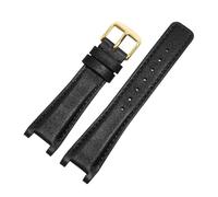 JVEIWAD Compatible With GUCCI YA1332 1333 1335 Special Leather Watch Strap BLACK BROWN Bracelet Stainless Steel Buckle Watchband 20-12mm(BLACK-G)