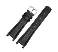 JVEIWAD Compatible With GUCCI YA1332 1333 1335 Special Leather Watch Strap BLACK BROWN Bracelet Stainless Steel Buckle Watchband 20-12mm(BLACK-S)