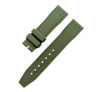 JVEIWAD Compatible With Iwc Watch BandSoft Waterproof Natural Fluorous FKM Rubber Watchband Compatible With EUR Strap Big Pilot's Top 20mm 21mm 22mm(Army Green,20mm)