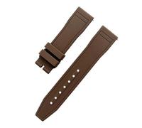JVEIWAD Compatible With Iwc Watch BandSoft Waterproof Natural Fluorous FKM Rubber Watchband Compatible With EUR Strap Big Pilot's Top 20mm 21mm 22mm(Brown,22mm)