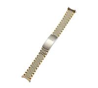 JVEIWAD Compatible With OMEGA Watch 18mm 19mm 20mm Bead Of Rice Solid Stainless Steel Strap Bracelet(SILVER GOLD,19mm)