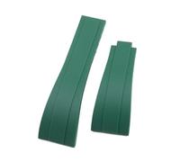 JVEIWAD Compatible With Rolex Strap Compatible With DeepSea Sea-dwelsterpertual 20mm 21mm Flat End Watch Belt Soft Rubber Watchband(Green,Bright Silver Buckle)