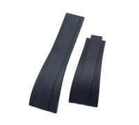 JVEIWAD Compatible With Rolex Strap Compatible With DeepSea Sea-dwelsterpertual 20mm 21mm Flat End Watch Belt Soft Rubber Watchband(Black,MatteSilver Buckle)