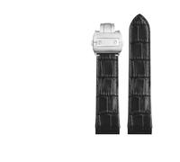 JVEIWAD Cowhide Leather Watch Strap Compatible With Cartier Santos 100 Series Watch Bracelet Sweatproof 20mm 23mm Accessories Replacement(Black-silver clasp,23mm)