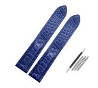JVEIWAD Crocodile Leather Strap Compatible With Cartier Solo London Leather Black Brown Watch Band for Men and Women 16 18 20 22 24mm(Blue-no buckle,23mm)